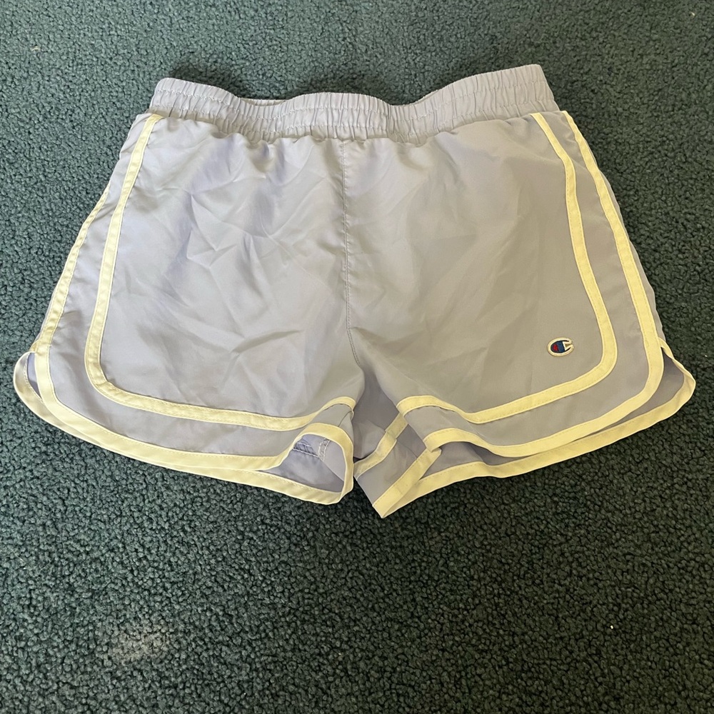 Champion Women's Athletic Shorts in Gray with Yellow Accents